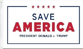 3x5 President Donald J. Trump 2024 Save America White Flag Banner Grommets - £17.34 GBP