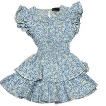 Lelalo Ditsy Floral Dress For Toddlers 1-2Y With Ruffled Sleeves &amp; Tiere... - $28.80