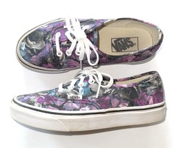 VANS authentic sneakers shoes lace up women’s 6.5 purple teal pink floral W6.5 - £11.17 GBP