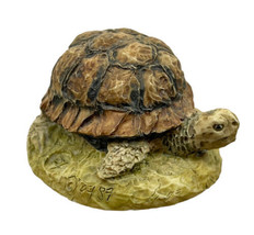 Turtle Miniature Figurine Painted Scotland 1987 Round Signed Artist - $14.00