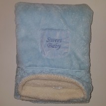 Sweet Baby Kyle &amp; Deena Blue White Fleece Blanket Lovey Pocket SOFT 30&quot; x 30&quot; - £19.74 GBP