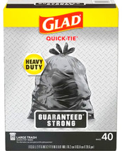 30 gallon LARGE GLAD STRONG 40 Plastic BAGS Trash Yard Garbage 33&quot; tall  30&quot;wide - £34.85 GBP
