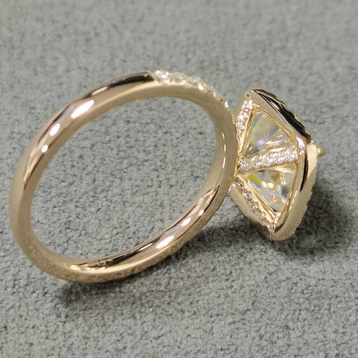 4CT Cushion Moissanite Engagement Ring 925 Silver Half Eternity Engagement Ring  Item image 4