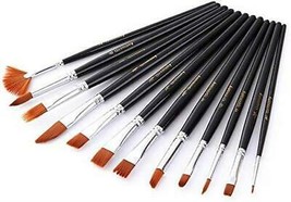 Low Cost Lot of 12 Multiple size type Paint Brush Round Pointed Tip Nylon - £43.48 GBP