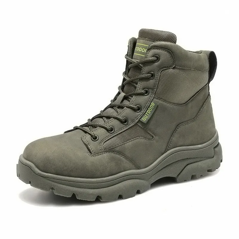 Brand Men Boots Mens Tactical Boots High Top Hiking Shoes Lace-Up Mounta... - $74.65