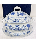 Vintage Blue Danube Soup Tureen with Lid and Under Plate Blue Onion Pattern - £74.31 GBP