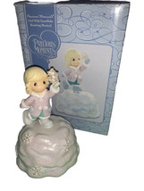 Enesco Precious Moments Girl With Snowflake Rotating Musical 2008 - Working Nob - £27.56 GBP