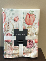Tahari Tablecloth 60”x84” Spring Easter Floral New Pink Tulips Butterflies New - £27.96 GBP