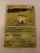 Pokemon 2010 HeartGold SoulSilver Sunkern 85/123 Single Trading Card NM - £15.97 GBP