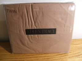 Ellen Tracy Twin Coffee Flat Sheet 100% Egyptian Cotton 350 Thread (New) - £21.32 GBP