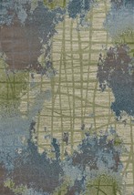 6 X 9 Green Or Blue Abstract Design Indoor Area Rug - €304,40 EUR