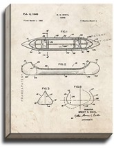 Canoe Patent Print Old Look on Canvas - $39.95+