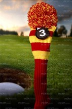 NEW RED YELLOW KNIT hybrid headcover # 3 Rescue UTILITY golf club Head c... - $14.51