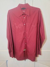 Men EXPRESS XL Dress Shirt L/S 100% Cotton Paisley Design Centered Front - $250.08 MXN