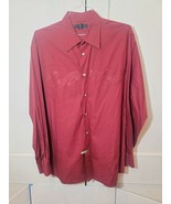 Men EXPRESS XL Dress Shirt L/S 100% Cotton Paisley Design Centered Front - $247.32 MXN