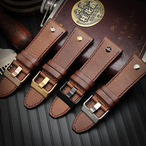 28mm Brown Genuine Cow Leather Large Size Watch Strap/Watchband + Changing Tool - £18.21 GBP