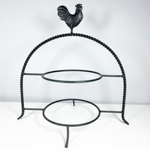 Two Tier Wrought Iron Pie Cooler Rack Dessert Plate Holder Chicken Topper 16” - £11.83 GBP