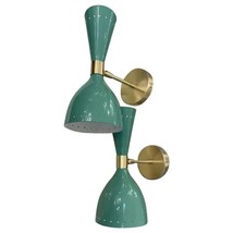 Vintage Pair of Sconces in the Style of Stilnovo in Green &quot;Tiffany&quot;, Italy 1970s - £138.57 GBP