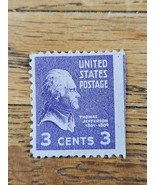 US Stamp Thomas Jefferson 3c Unused/Miscut 807 - $13.56 CAD