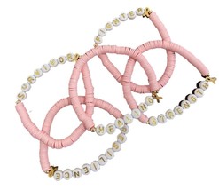 Breast Cancer Bracelet Breast Cancer Ribbon Survivor Bracelet Empowerment - £7.99 GBP