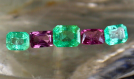 Natural Old Mines Spinel Emerald Octagon Cut 5 pcs 5.04 Carat Gemstone Designing - £1,045.85 GBP