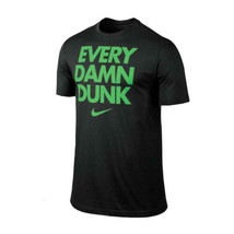 Nike Men&#39;s Dri-FIT Cotton Every Damn Dunk Basketball T-Shirt Black Large - £16.72 GBP