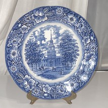 Liberty Blue, Independence Hall 9.5 Inch Plate, Staffordshire Ironstone, England - £6.14 GBP