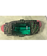 Vintage Costume Rhinestone Signed L/N Little Nemo Green Glass Brooch V94 - €56,15 EUR