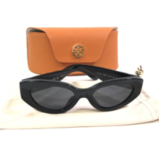 Tory Burch Sonnenbrille Ty 7178u 1709/87 Schwarz Dick Felge Gold Gesteppt Grau - $78.61