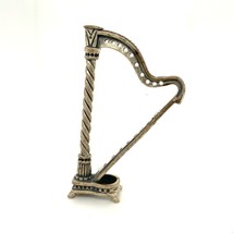 Vintage Sterling Signed 925 Classic Harp with Ten Bass String Figure Miniature - £37.21 GBP