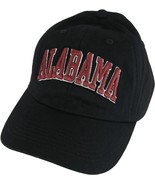 Alabama Buckle Back Adjustable Cotton Baseball Cap (Black/Crimson Script) - £15.93 GBP