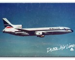 Delta Airlines Emesso Lockheed L-1011 Tristar IN Volo Unp Cromo Cartolin... - £3.17 GBP