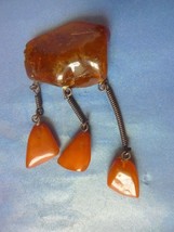 d13 Natural Baltic Amber Gems Charm Brooch Pin Gemstone Vintage Fine Jew... - £26.96 GBP