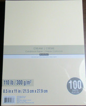 Recollections Cardstock Paper 8 1/2&quot; x 11&quot; 100 Sheets CREAM 110 lb HEAVYWEIGHT - £22.82 GBP