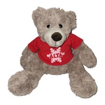 Alta plush Brown Sitting Teddy Bear Red Logo Shirt Fifty Four Stuffed An... - $8.20