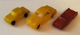 Tootsie Toy Ford and 2 Plastic Cars Unknown Manufacturer - $18.70