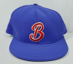 Vintage Red Letter &quot;B&quot; Blue Snapback Hat LARGE AJD 100% Nylon Double Knit - $9.95