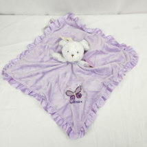 Carter&#39;s Plum Cute So Pretty Purple White Bunny Dog Butterfly Blanket Satin NEW - £158.75 GBP