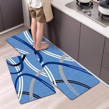 Kitchen Rugs 2 Piece Modern Abstract Design Standing Mat for Standing Desk Me... - £18.22 GBP