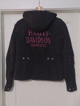 Women&#39;s Harley Davidson Reversible Hooded Jacket / Vest Black and Pink Small - £52.16 GBP