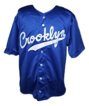 Custom Name Number Crooklyn Baseball Jersey Button Down Blue Any Size - $39.99