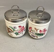 Wedgwood Egg Coddlers/Lids Oven To Table Charnwood England Floral &amp; Butt... - $367.03 MXN
