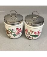 Wedgwood Egg Coddlers/Lids Oven To Table Charnwood England Floral &amp; Butt... - $367.03 MXN