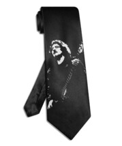 Black Sabbath Geezer Butler necktie black satin silk hand-painted tie - $28.00