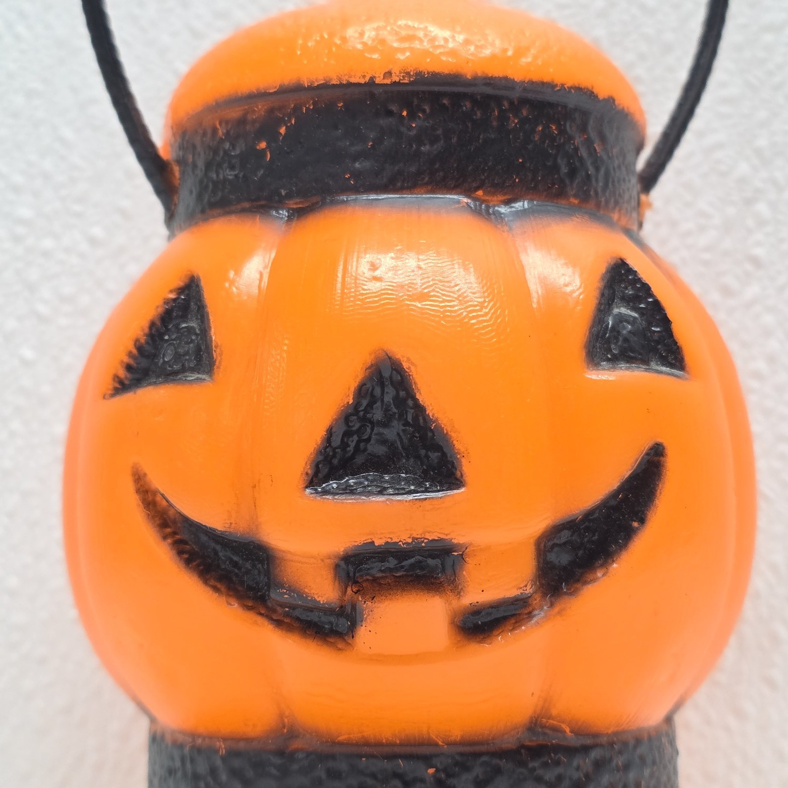 Vintage Plastic Blow Mold Pumpkin Smiling Jack-O- Lantern Decoration Item image 2