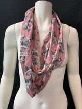 Women Floral Design Lightweight Soft Infinity Scarf - £5.48 GBP