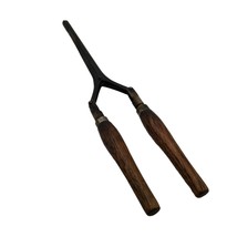 Vintage Hair Curling Iron Tool Metal &amp; Wood Early Primitive Salon Bathroom Decor - £25.13 GBP