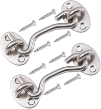 (2 Pack) 4 Inch Privacy Hook and Eye Latch for Barn Door, Stainless Stee... - $12.99