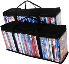 DVD Storage Organizer - Classic Set Of 2 Storage Bags With Room For 40 D... - £16.51 GBP