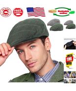 Classic Adjustable Newsboy Caps for Men in Plaid Grey &amp; Green - Warm &amp; S... - $1,105.91 MXN
